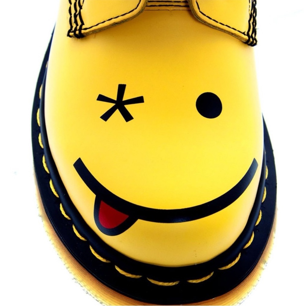 Dr. Doc Martens Women's Hincky Yellow Smiley Face Eye Platform Boot 1460 shoes 6 - Picture 5 of 11
